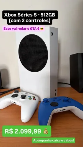 Xbox Séries S 512gb com 2 controles