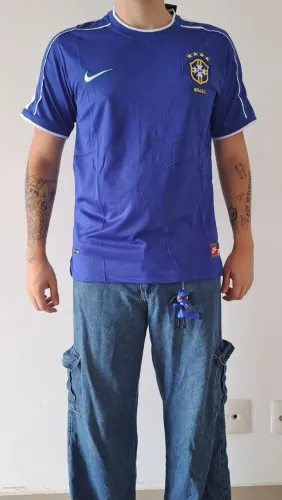 Camisa 1998 Azul Brasil Torcedor 1.1 Tamanhos do P ao G1