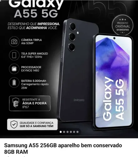 A55 preto 256GB 5G 8RAM
