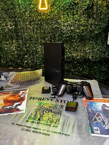 PS2 slim semi-novo completo 