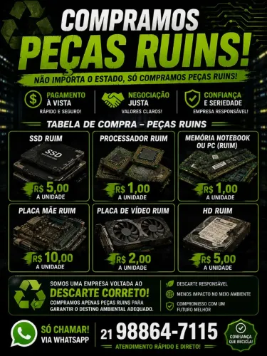 C.O.M.P.R.A-SE Peças de Informática e Computadores COM DEFEITO!! 