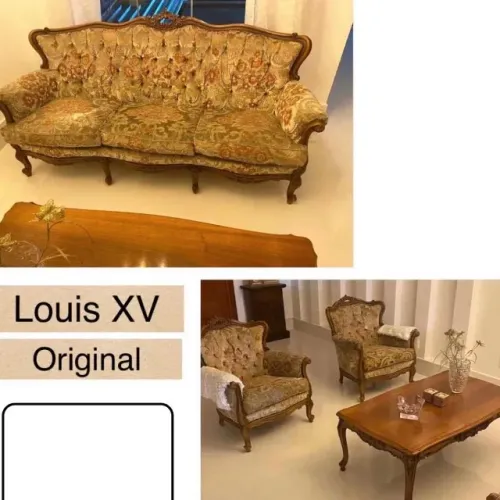 Sofa e 2 poltronas Louis XV Europeu