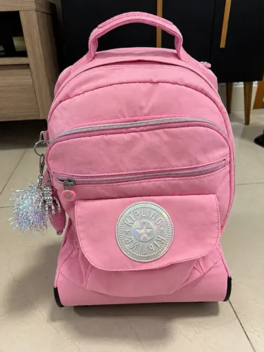 mochila kipling rosa de rodinha