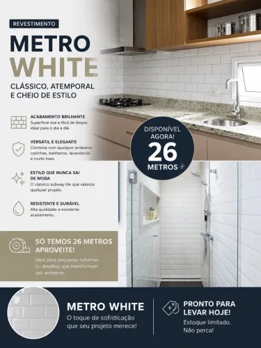 Vendo metro White brilhante