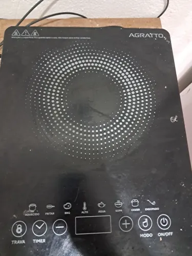 Cooktop Indução Preto 1 Boca 2000W Agratto 127v