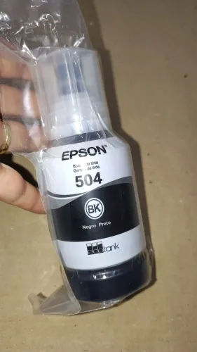 Garrafa de tinta eco tanque Epson 504 127 ml cor preta vale total 2027 original lacrado