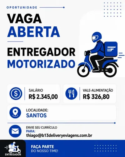Vaga para entregador de gás
