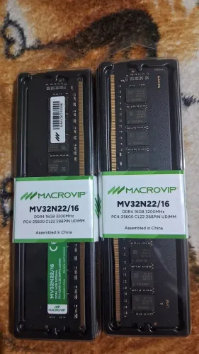 MEMÓRIA RAM MACROVIP DDR4 2 PENTES (16×2= 32GB) 3200MHz  Mv22n22/16 Lacrado.