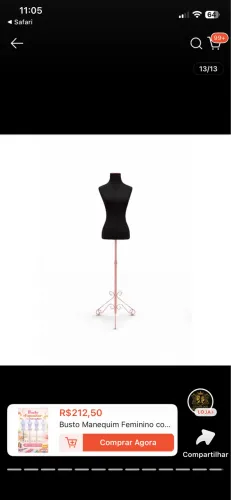 Manequim com pedestal em arabesco 