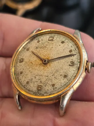 Relógio Suíço Bolaro FHF 1944 Jumbo 35mm Parado para Restauro - Doação de Peças - Antigo