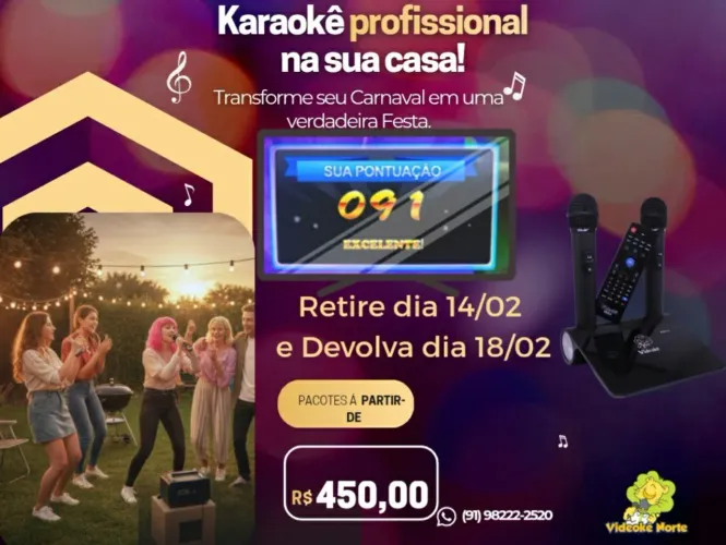 Loção De karaokê Videokê para o Carnaval, promoções imperdíveis