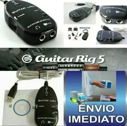 GUITAR LINK USB + GUITAR RIG 5 PRO  GUITARRA BAIXO