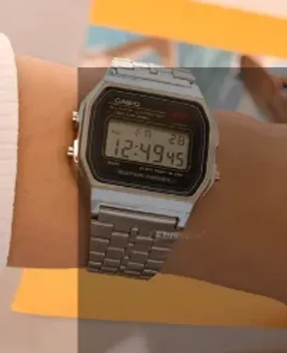 relógio casio prata - original