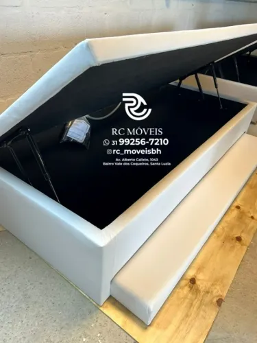 Cama box estruturada Baú Para solteiro com Cama Auxiliar 88x1,88 D33 Baú Blindado