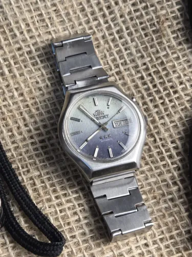 Orient 3 Estrelas Automático Vintage Azul Degradê - 21 Jewels