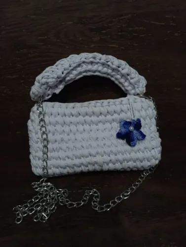 Bolsa crochê de malha