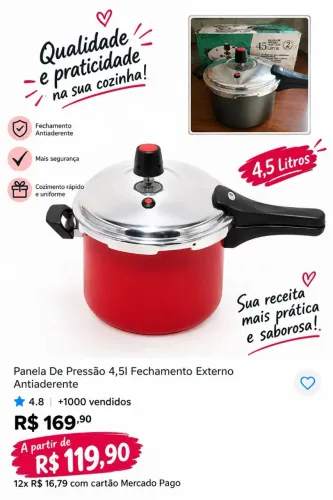 Panela de pressão em promoção