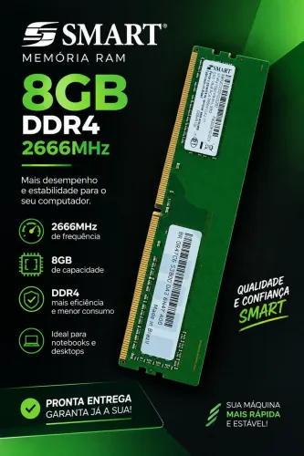 Memória RAM Smart 8GB DDR4 2666MHz