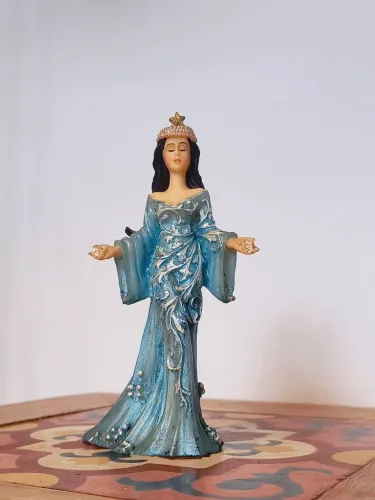 escultura iemanjá orixá azul antigo antiquario decoração fé arte sacra odoiá Yemanjá