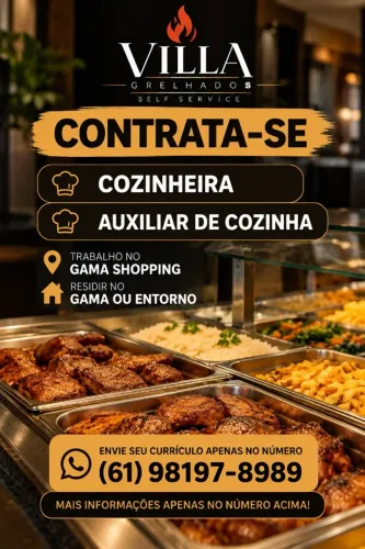 CONTRATA-SE COZINHEIRA/AUXILIAR DE COZINHA, INICIO IMEDIATO!