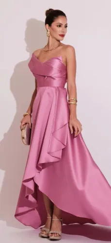 VESTIDO DE FESTA LONGO ZIBELINE UM OMBRO SÓ