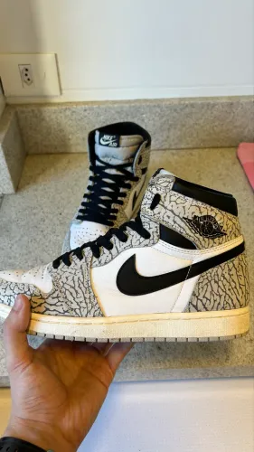 Air Jordan 1 High White Cement - Tam 42 - USADO 3 VEZES