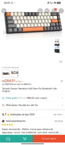 Teclado mecânico k68