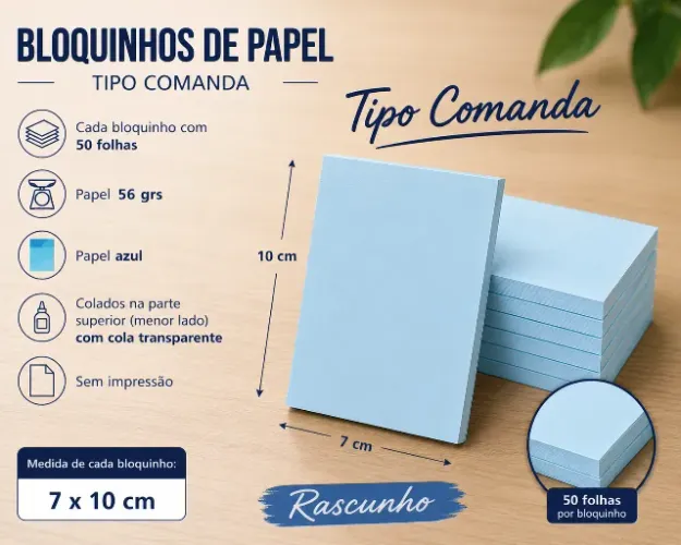 Comanda Rascunho papel azul
