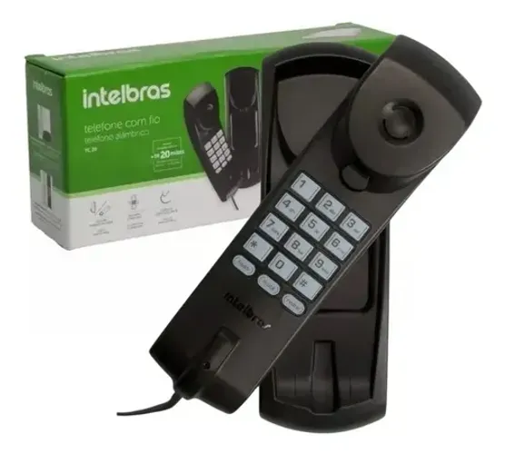 Telefone Gôndola Com Fio Tc 20 Preto Intelbras