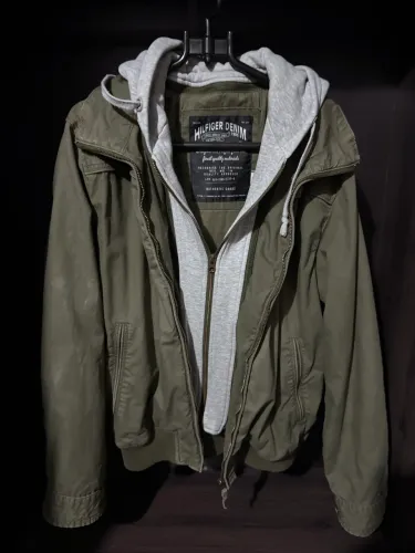 Jaqueta Tommy Hilfeger Denim 1985 Com Capuz Verde Militar