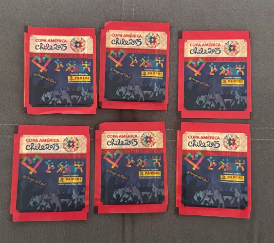 6 Envelopes Copa América 2015 Lacrados 