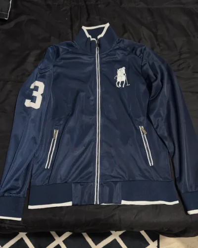 Jaqueta Esportiva Branca Masculina Com Zíper Tam. M
