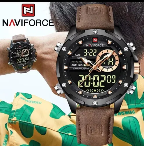 NAVIFORCE Relógio De Quartzo Masculino De Luxo Militar LED
