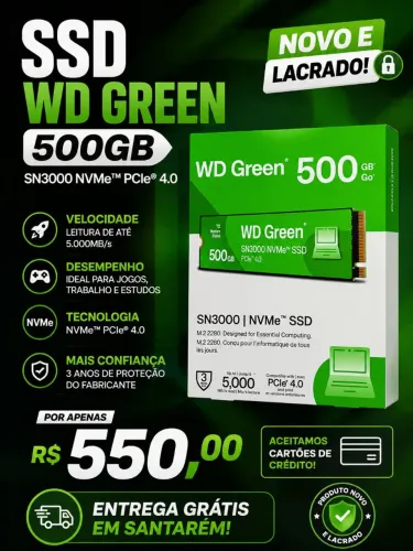 SSD nvme 500gb NOVO e LACRADO 