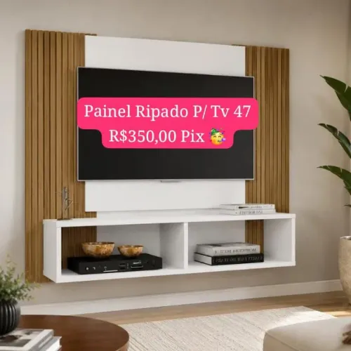 MARAVILHOSO PAINEL RIPADO Tv 47<br>Profundidade: 0.28 m<br>Altura: 0.90