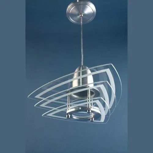 Lustre Pendente de Teto - Triangular Branco - 3 Vidros - Sala Quarto Cozinha