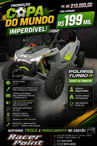  UTV Polaris Turbo R 2022 Ultimate ACEITA TROCA