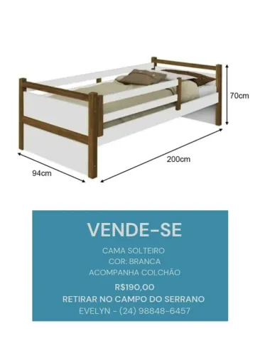 Cama solteiro com proteção