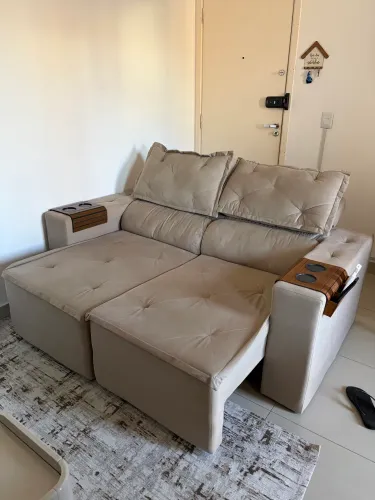 sofá retrátil 1,80m com molas