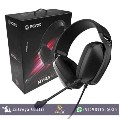 Headset Gamer Nyra Black Vulcan P2 Microfone Destacável Pcyes - Hgnybv *ENTREGA GRÁTIS*