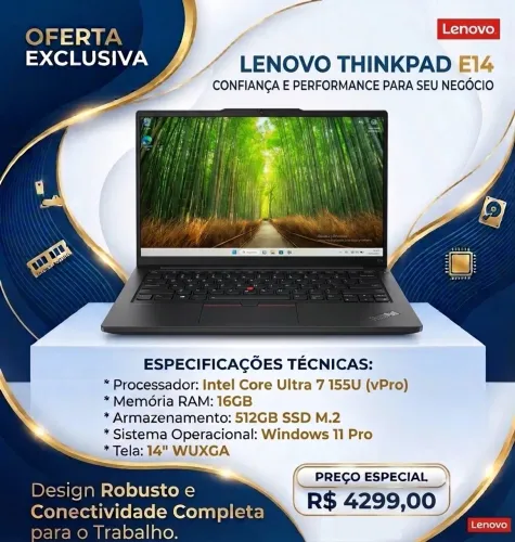 NOTEBOOK LENOVO GER6ª E14 Ultra 7 155U 16GB SSD 512M2 