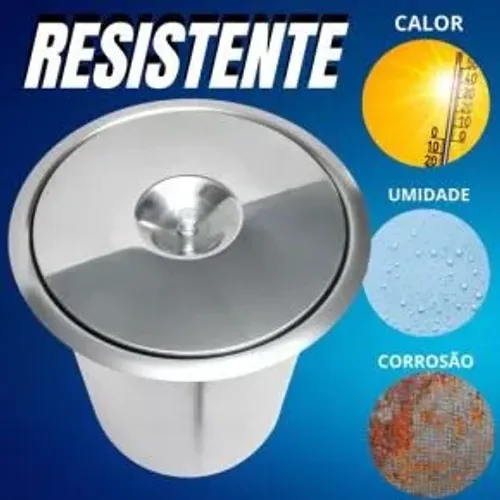 Lixeira de Embutir em Aço Inox 5 Litros<br>R$ 72,90<br>R$ 47,90<br>34<br>9x de R$ 6,37<br>