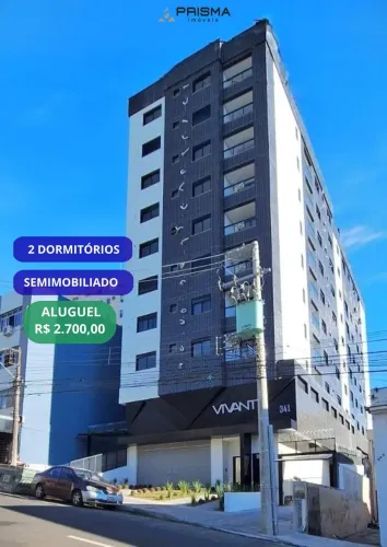 Apartamento 2 dormitórios, semi-mobiliado, sacada, Res. Vivant. Próximo a parad