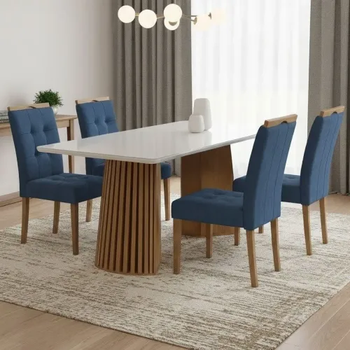*Mesa de Jantar Nevada +4 Cadeiras Pronta Entrega