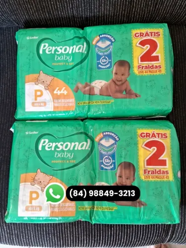 Fralda Personal Baby Protec & Sec Mega - Tam P - 44 unid cada