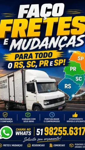 Faço fretes e mudanças para todo sul do país