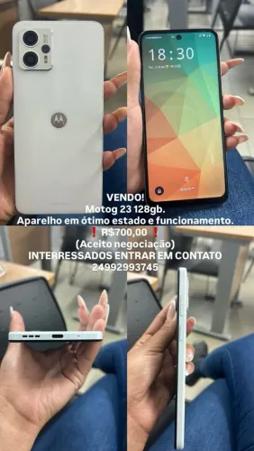 Moto G23! 128gb, aparelho em ótimo estado e sem nenhum defeito.R$700,00