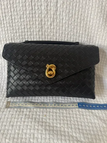 bolsa perfeita nova em couro legítimo preto modelo knot lock italiana Bottega veneta