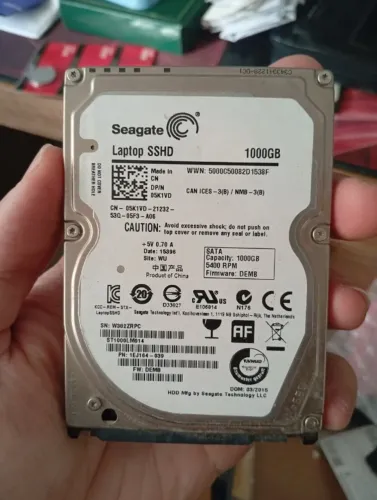 HD Híbrido (SSHD) Armazenamento Seagate 1TB - 100% Saudável