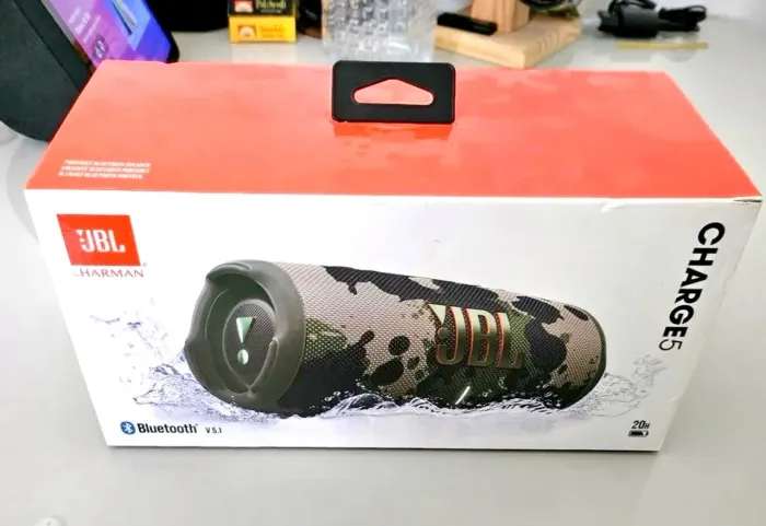 Raro Modelo Caixa de Som Original JBL Charge 5 Camuflada a prova dagua Bluetooth + Nota